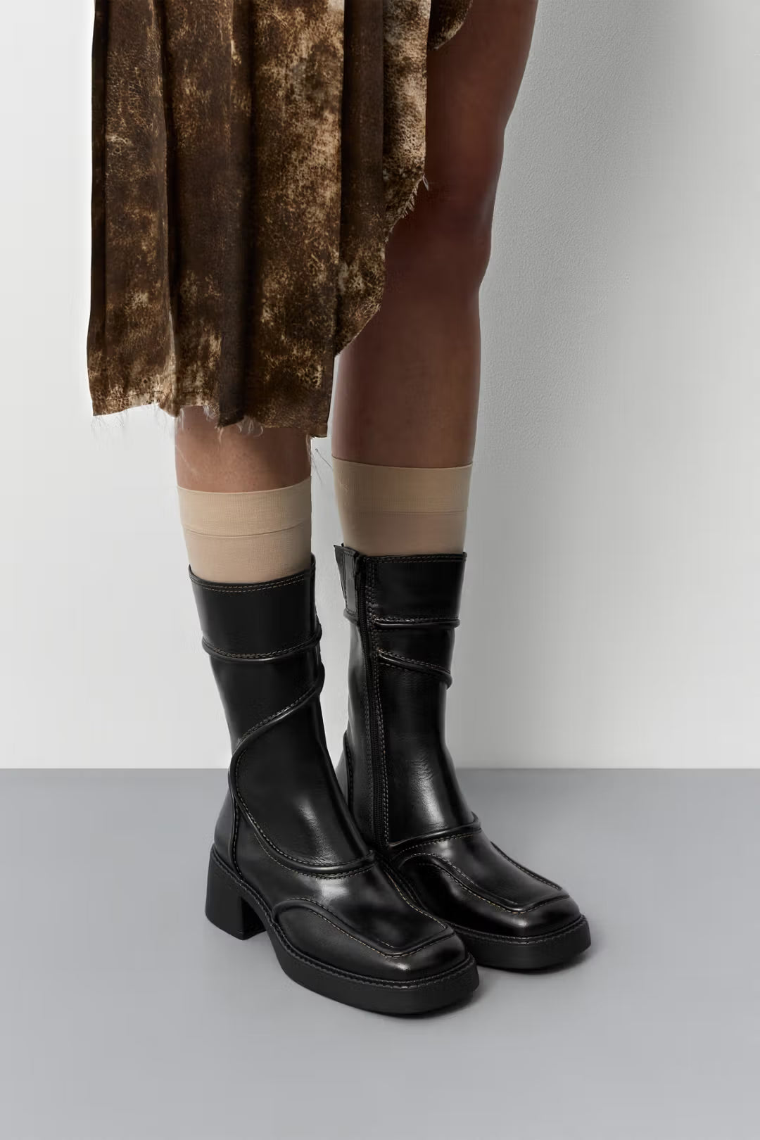 MIISTA MALENE BLACK BROWN ANKLE BOOTS