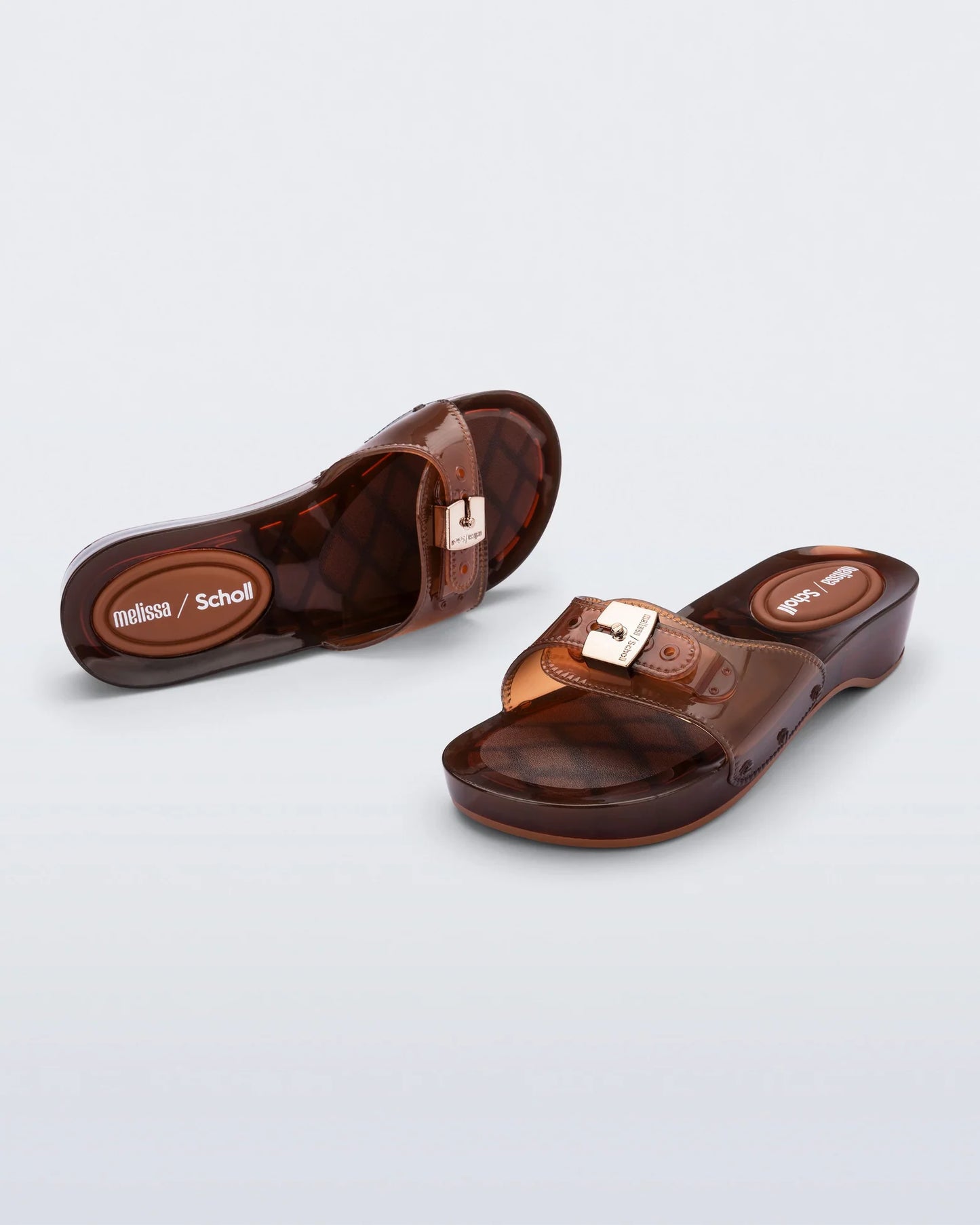MELISSA PESCURA HEEL AND SCHOLL  CLEAR BROWN