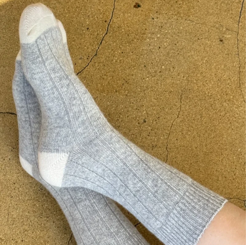 LE BON SHOPPE CLASSIC CASHMERE SOCKS GREY MELANGE