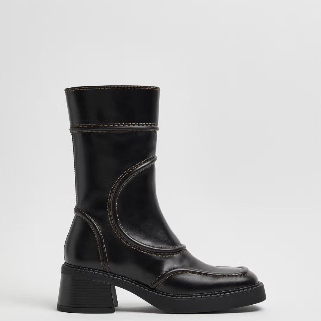 MIISTA MALENE BLACK BROWN ANKLE BOOTS