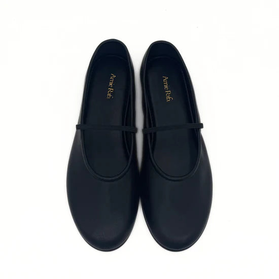 AMIE RAFA AMBER ELASTIC MARY JANE BLACK LEATHER