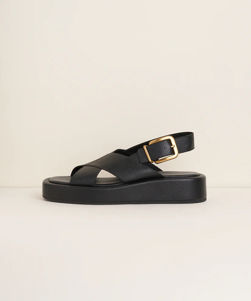 CHAROLETTE STONE ANTO SANDAL IN BLACK - Shoe Market NYC