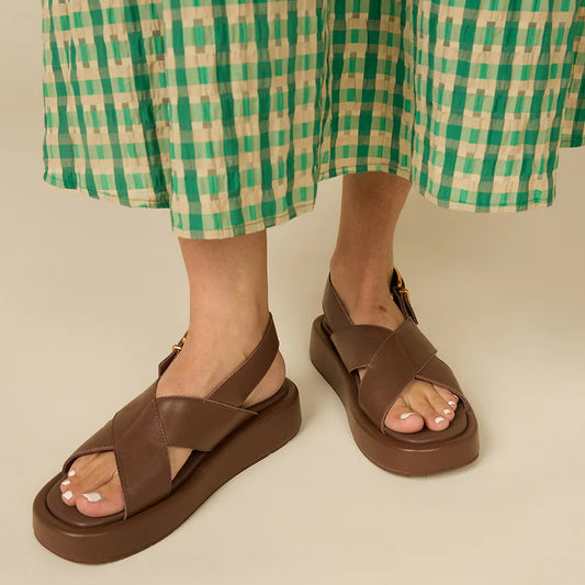 CHAROLETTE STONE ANTO SANDAL IN UMBER