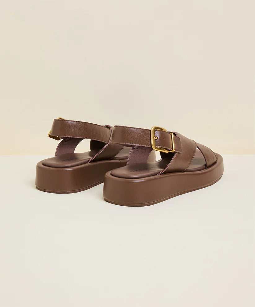 CHAROLETTE STONE ANTO SANDAL IN UMBER - Shoe Market NYC