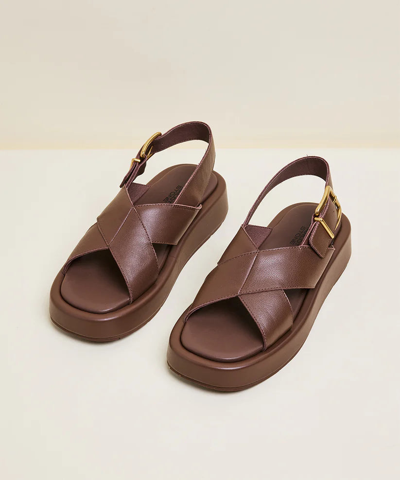 CHAROLETTE STONE ANTO SANDAL IN UMBER - Shoe Market NYC