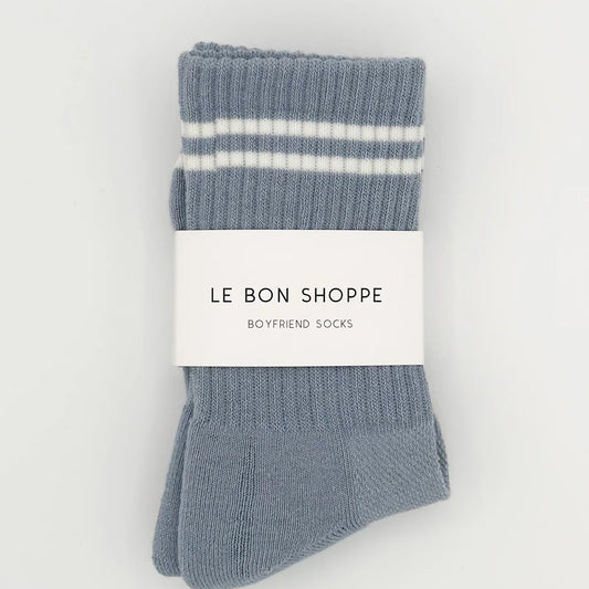 LEBON SHOPPE BOYFRIEND SOCKS BLUE GREY