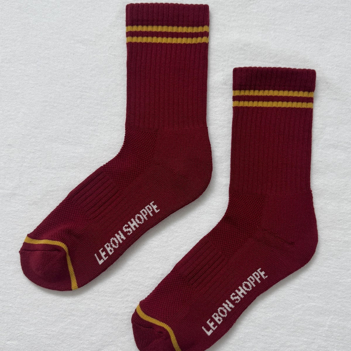 LEBON SHOPPE BOYFRIEND SOCKS CARDINAL - Shoe Market NYC
