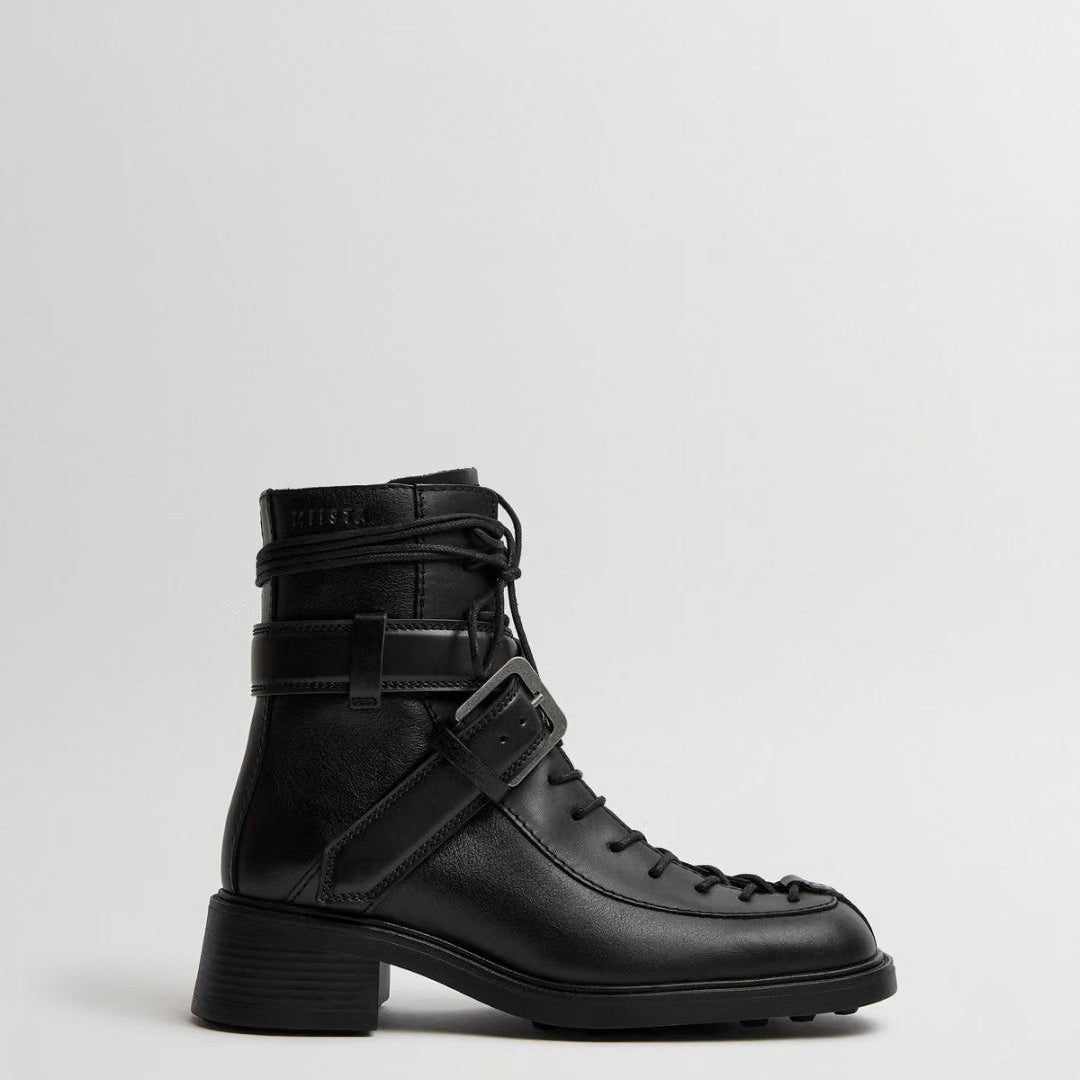 MIISTA Licia Black Lace Ankle Boots