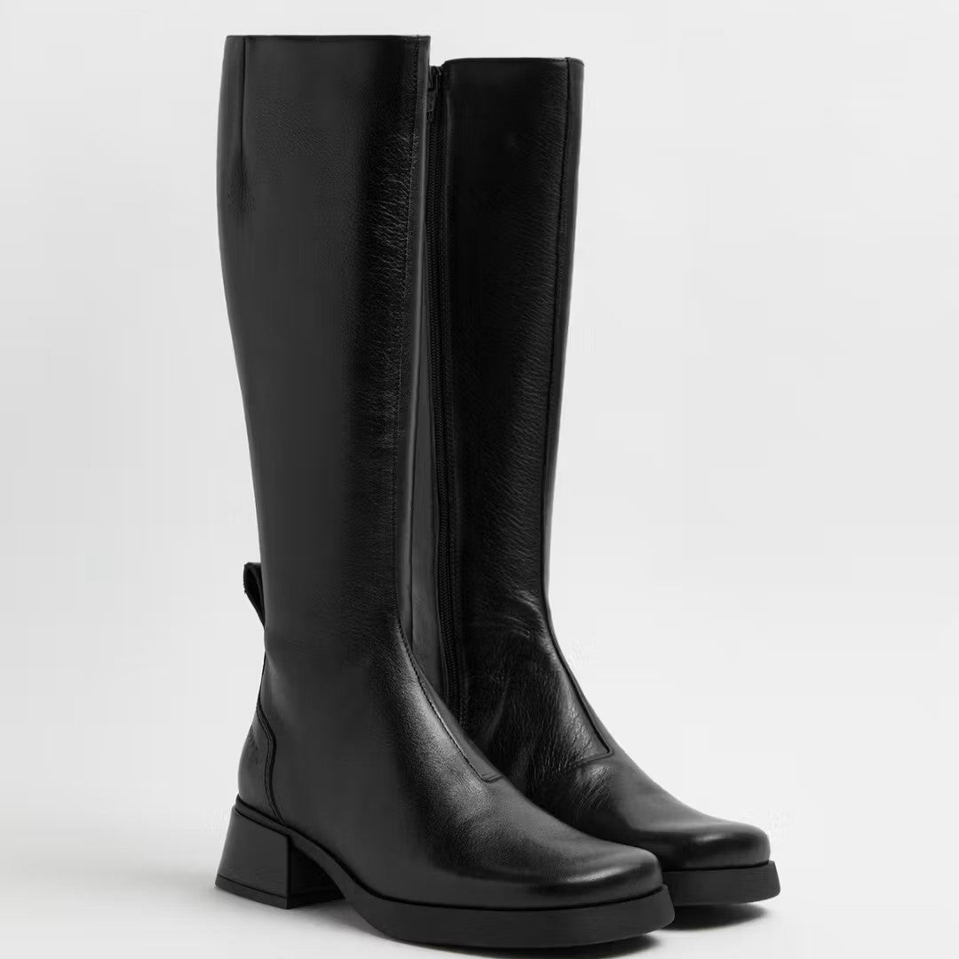 MIISTA Brunildha Off Black Tall Boots