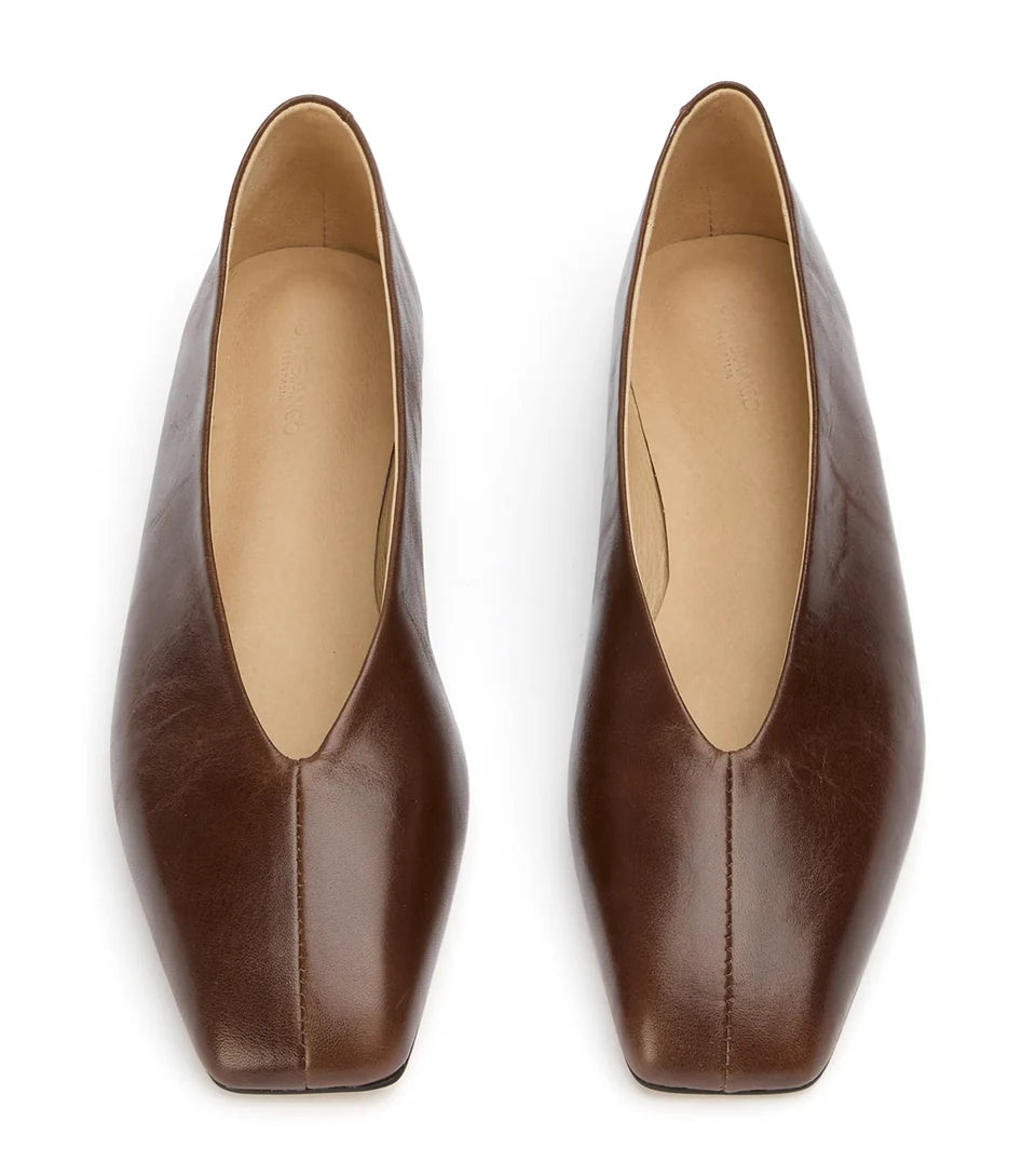 TONY BIANCO BRASH LEATHER FLAT-CHOCOLATE VINTAGE - Shoe Market NYC