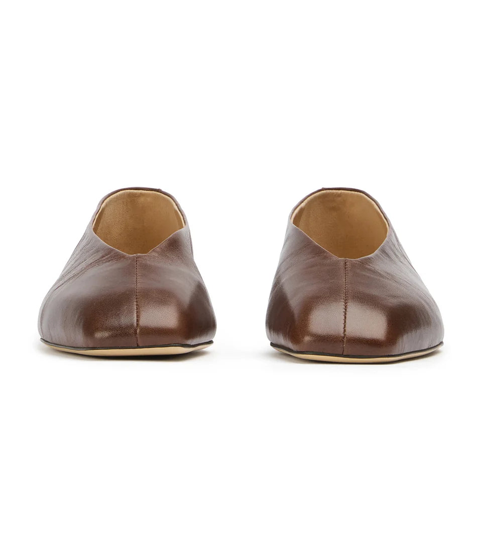 TONY BIANCO BRASH LEATHER FLAT-CHOCOLATE VINTAGE - Shoe Market NYC