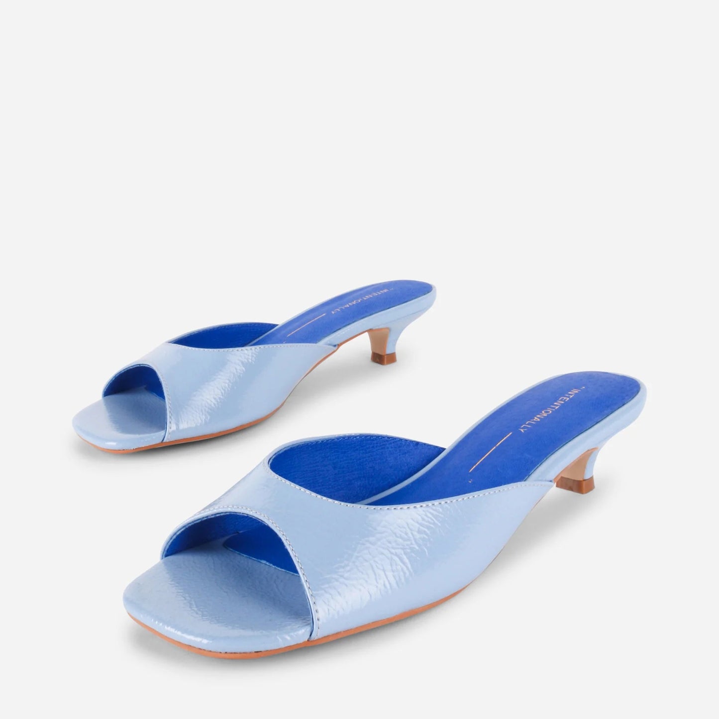 INTENTIONALLY BLANK CEE SLIDES IN LIGHT BLUE - Shoe Market NYC