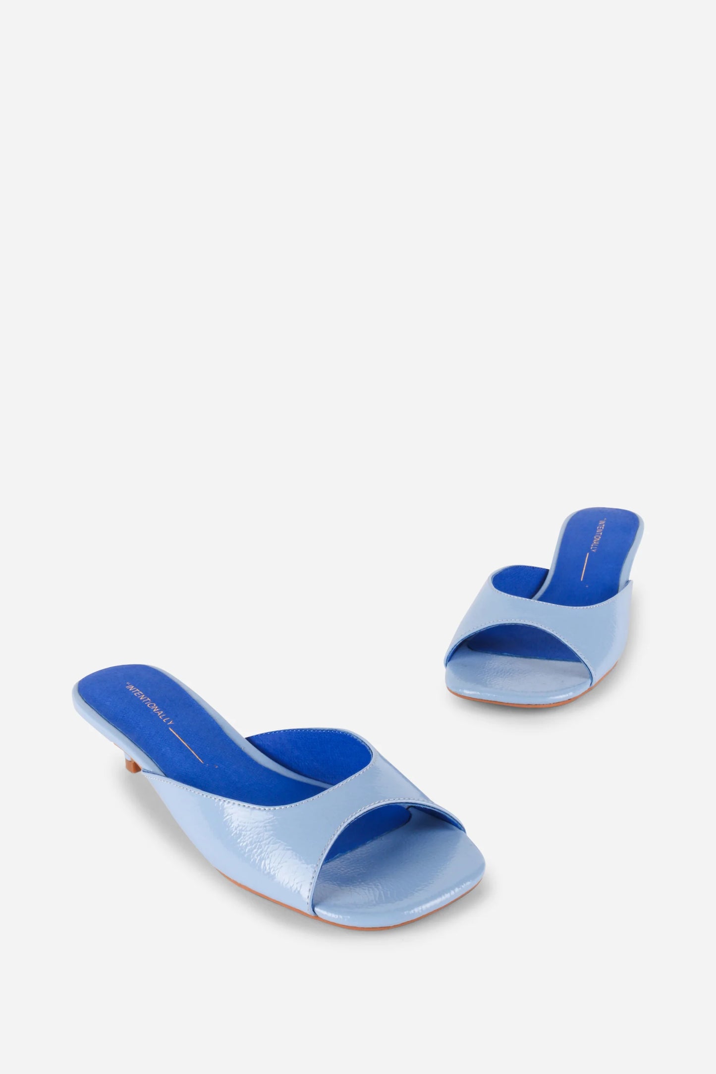 INTENTIONALLY BLANK CEE SLIDES IN LIGHT BLUE - Shoe Market NYC