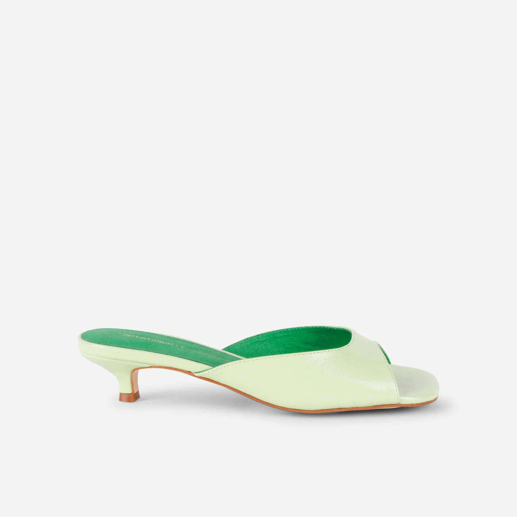 INTENTIONALY BLANK CEE SLIDES IN LIME - Shoe Market NYC