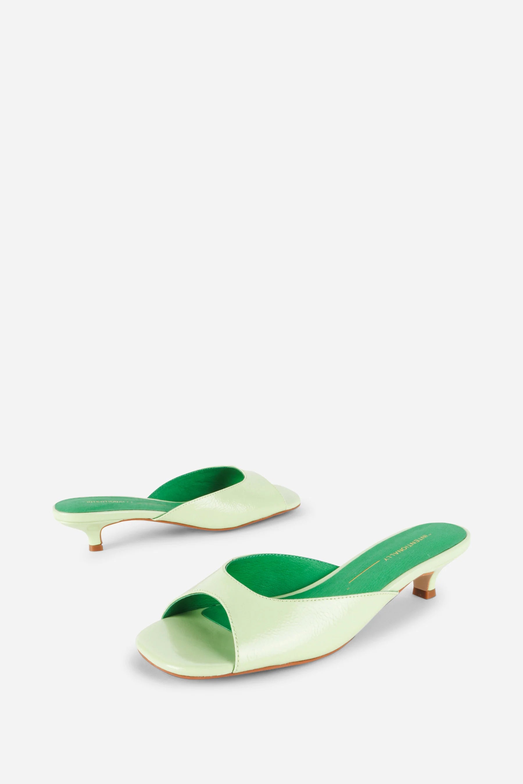 INTENTIONALY BLANK CEE SLIDES IN LIME - Shoe Market NYC
