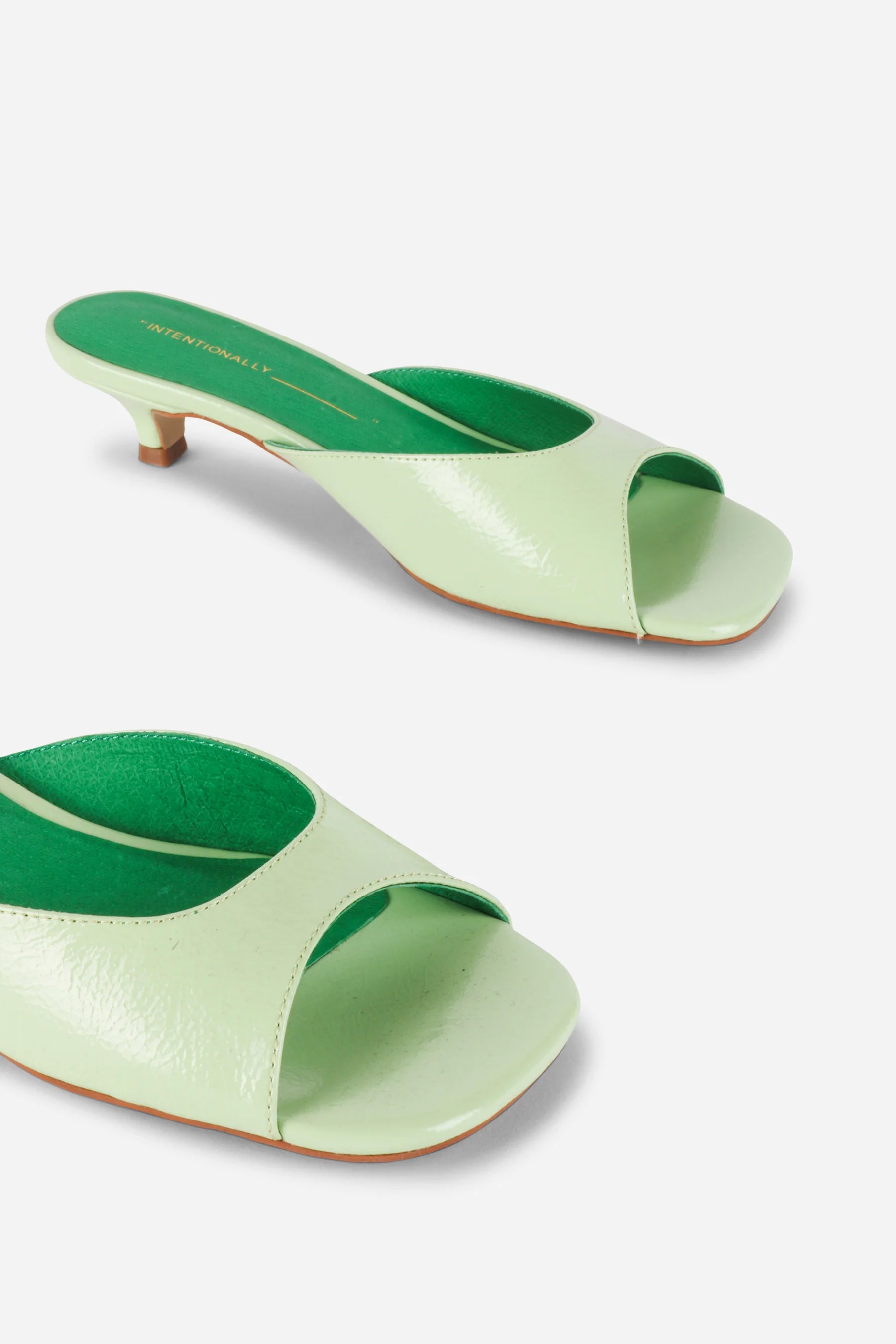 INTENTIONALY BLANK CEE SLIDES IN LIME - Shoe Market NYC