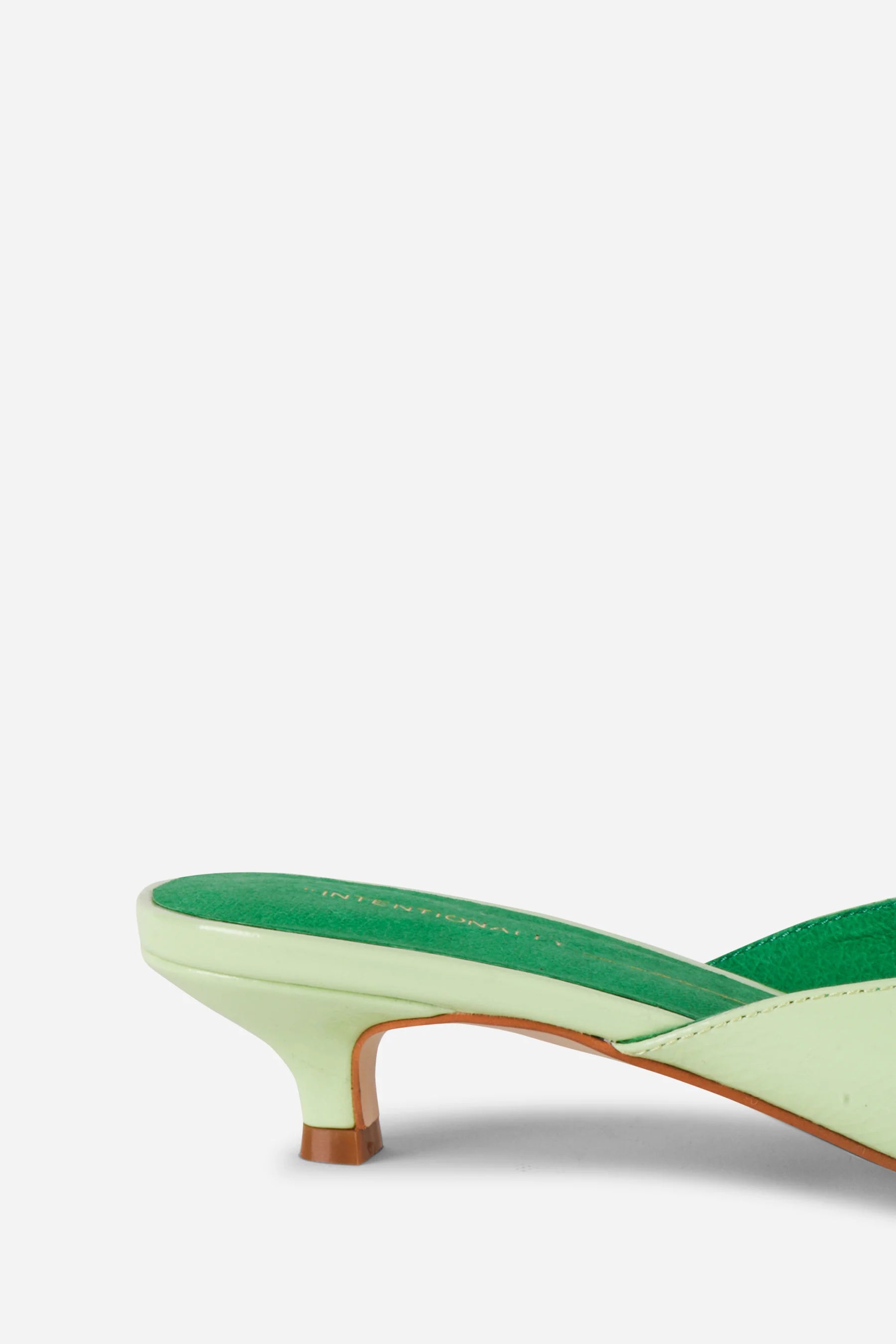 INTENTIONALY BLANK CEE SLIDES IN LIME - Shoe Market NYC