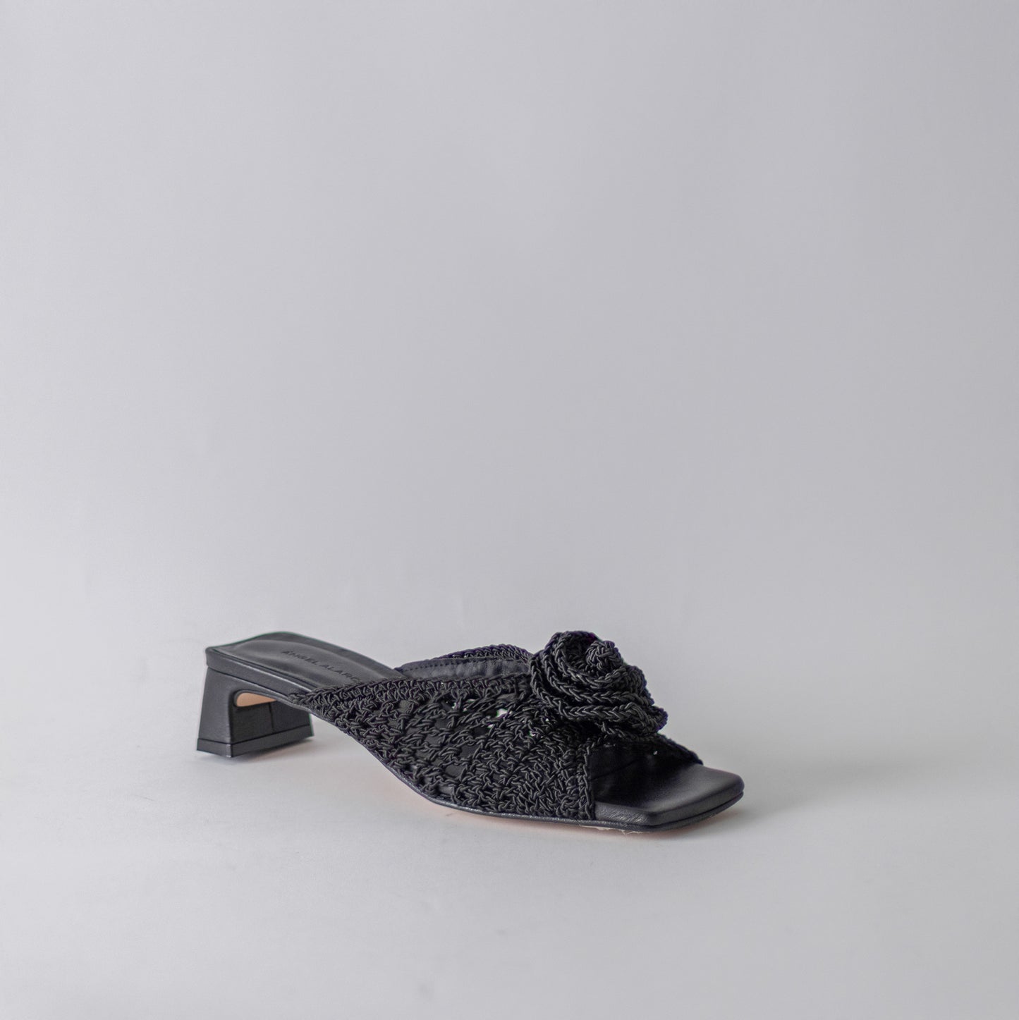 ANGEL ALCRON BENEDICTE CROCHET MULES IN BLACK