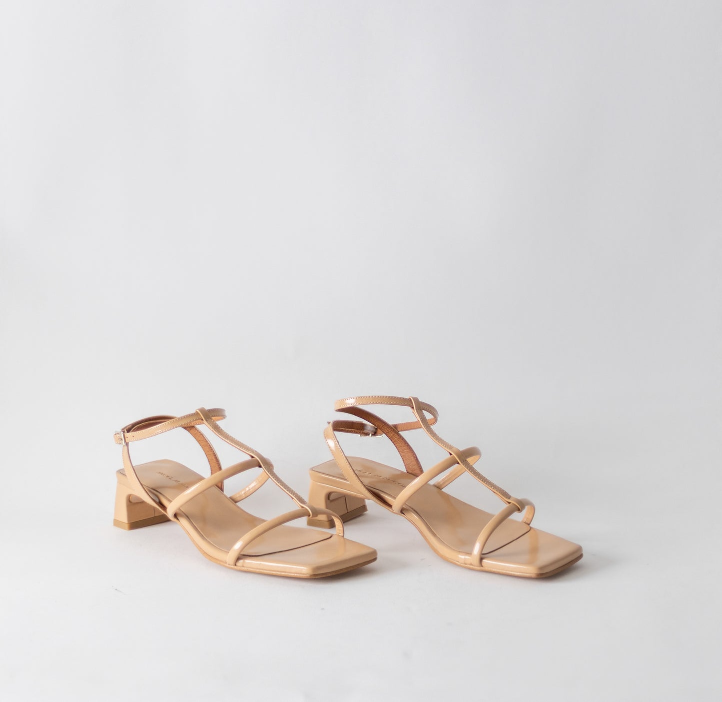 ANGEL ALACRON RACHEL LOW CAGE HEEL-ALMOND