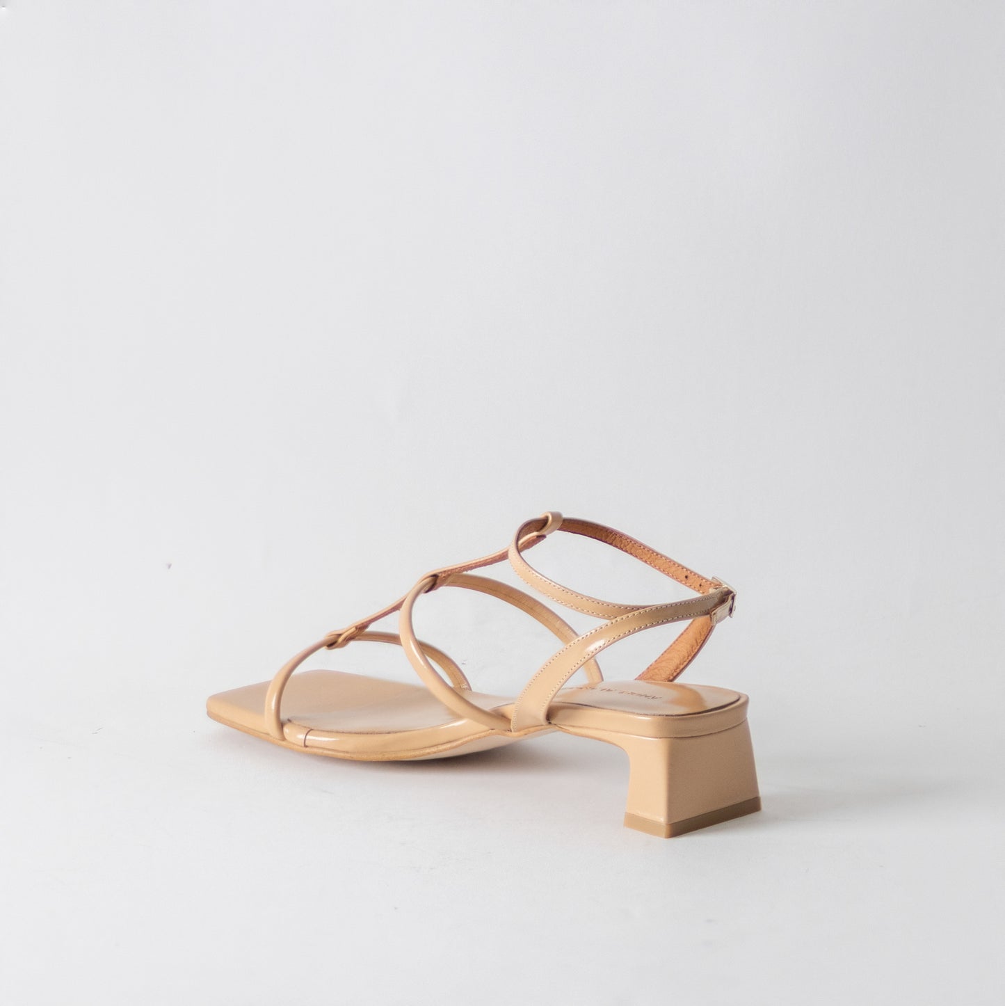 ANGEL ALACRON RACHEL LOW CAGE HEEL-ALMOND