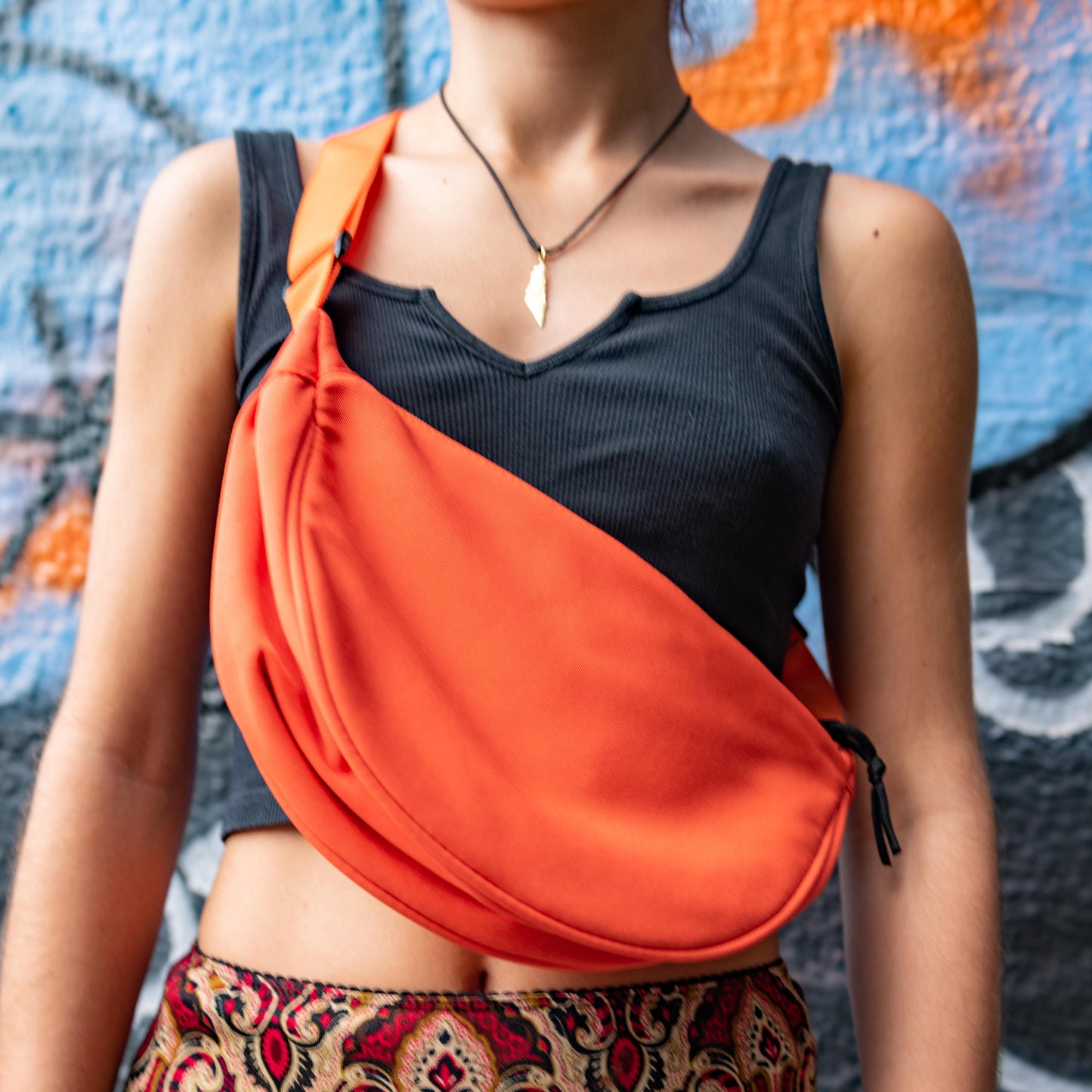 TEXTILE MOON BAG-ORANGE