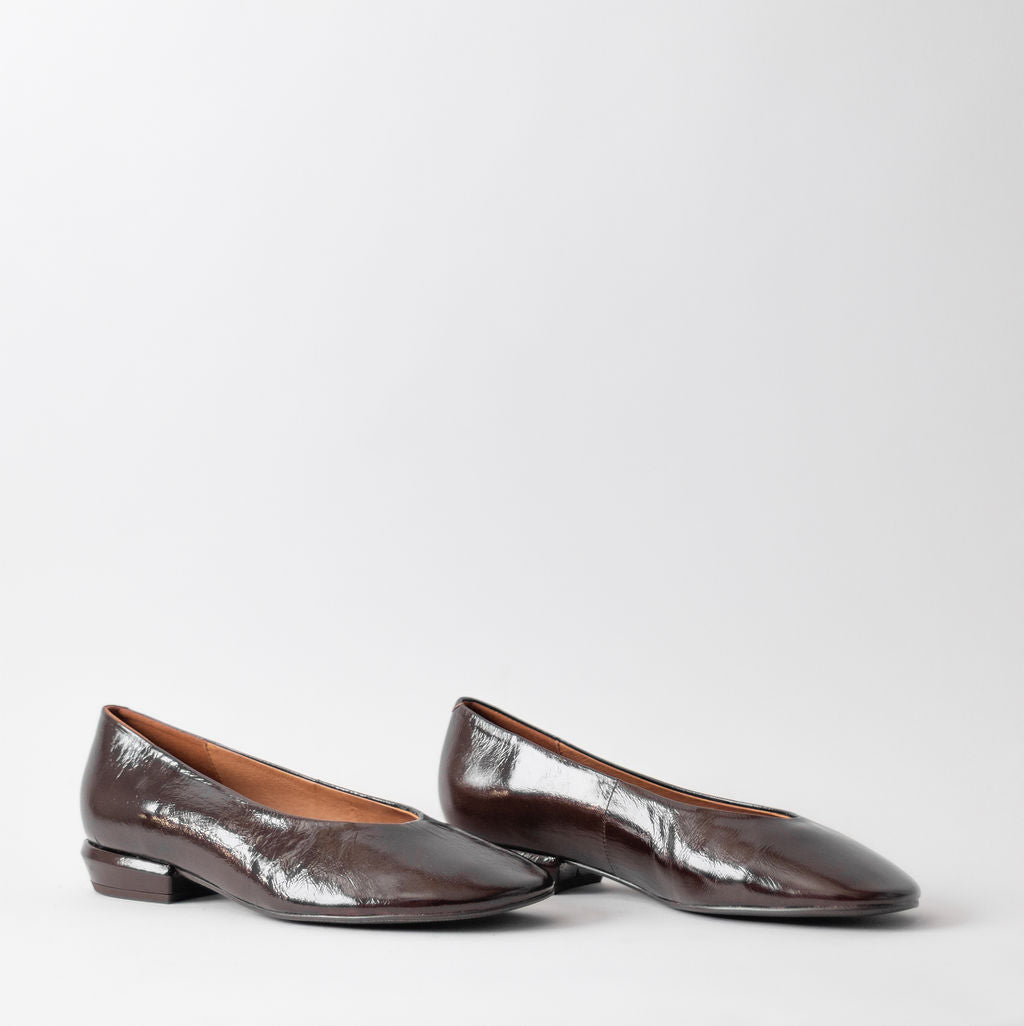 ANGEL ALACRON KATYA FLAT PATENT BROWN