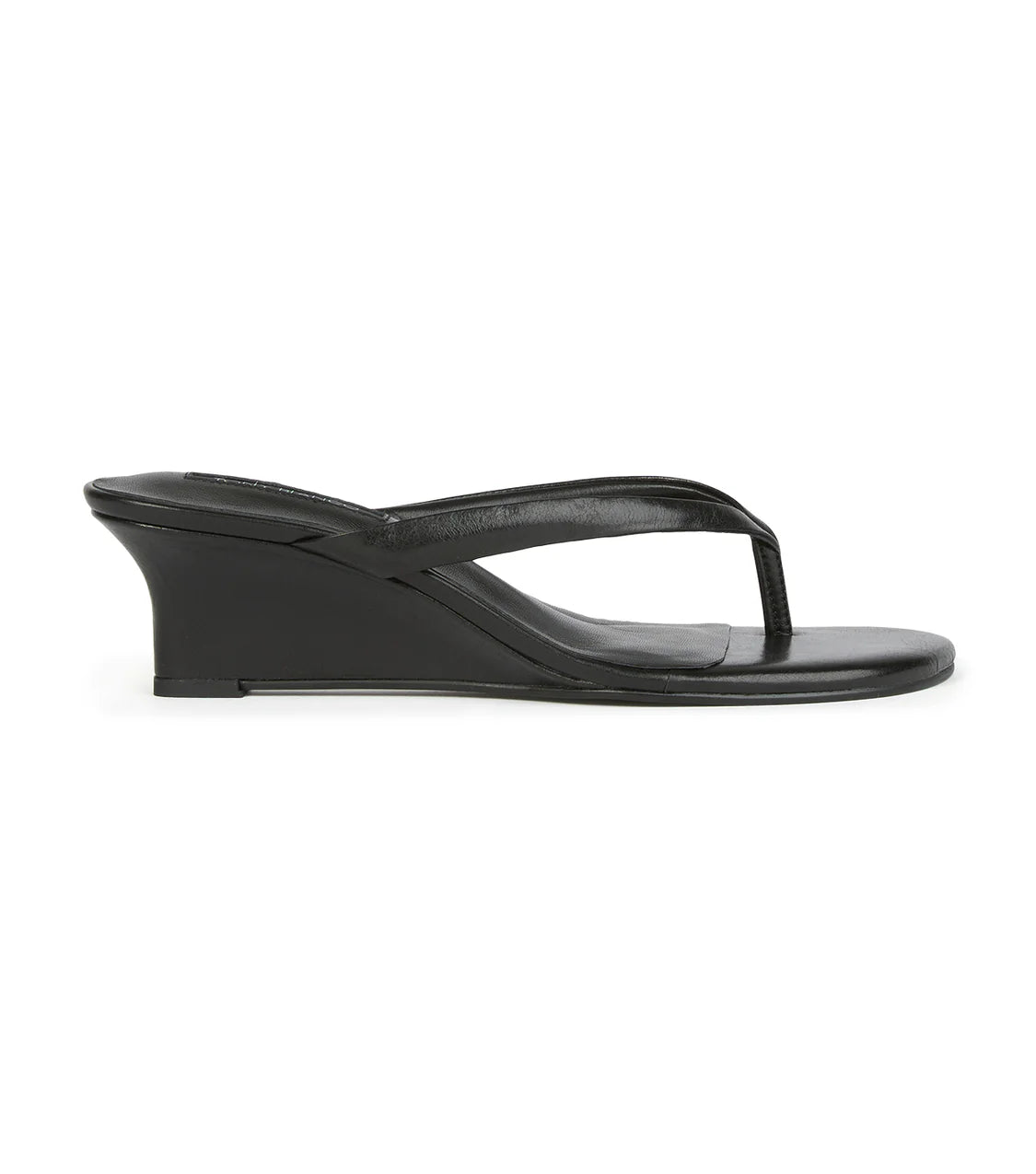 TONY BIANCO EDGY LOW WEDGE THONG BLK VINTAGE - Shoe Market NYC