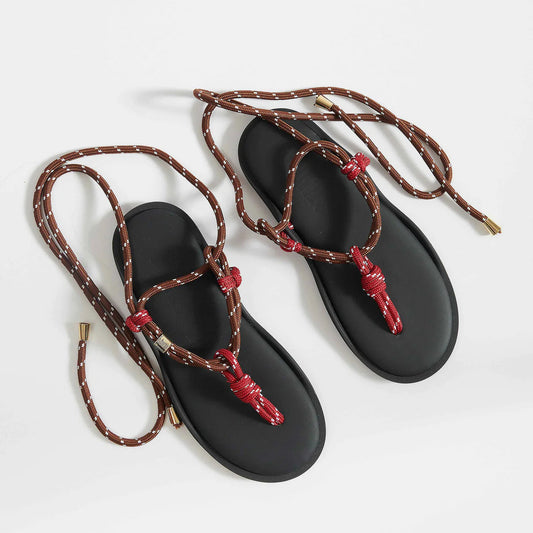 FLOWZE FLO TWIN - TIE ROPE SANDAL - BROWN/RED
