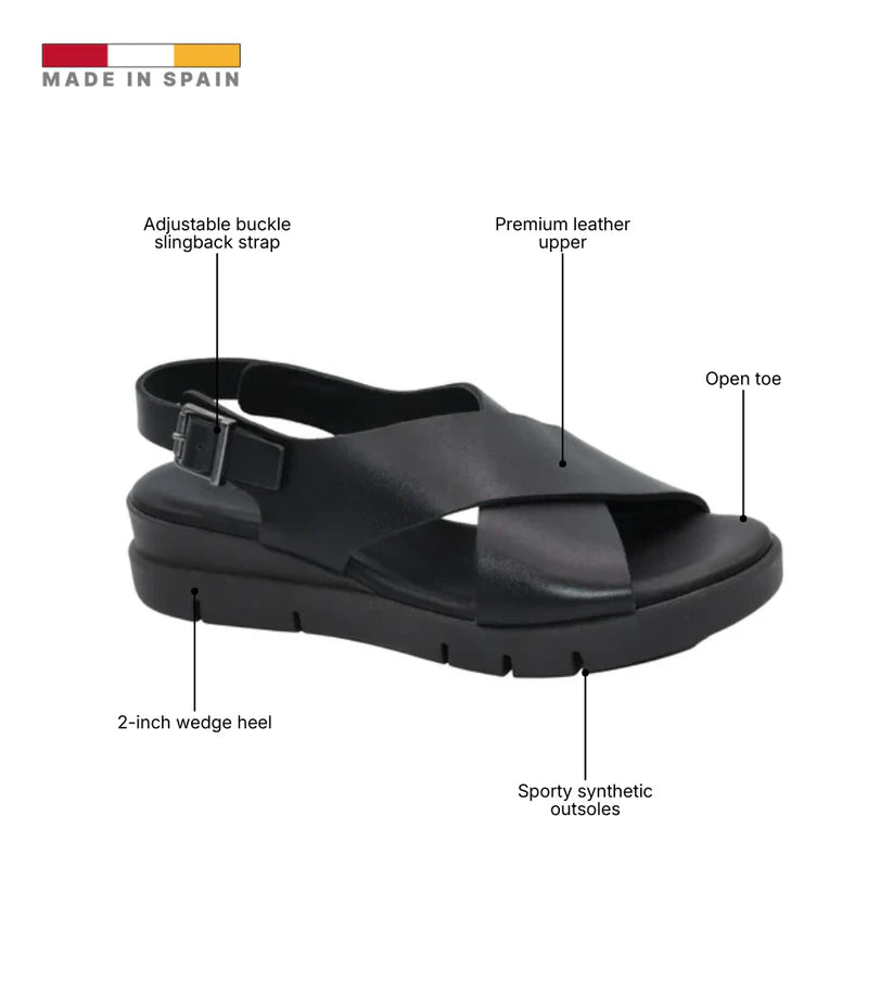 ERIC MICHAEL RAMONA CROSS SANDAL BLACK - Shoe Market NYC