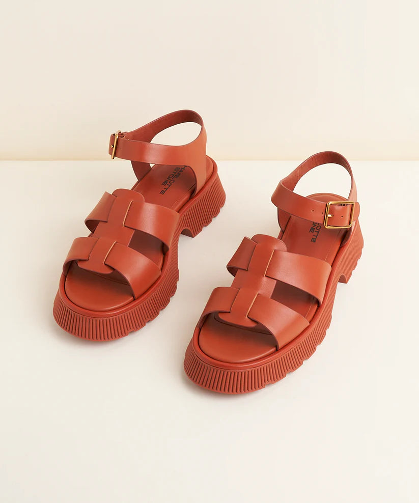 CHAROLETTE STONE HENNY SANDAL IN SIENNA - Shoe Market NYC