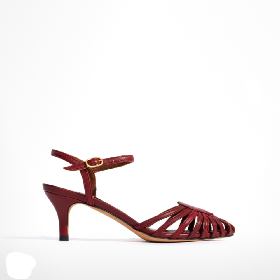 ANONYMOUS COPENHAGEN KEESHA 55 LIZARD BURGANDY LEATHER - Shoe Market NYC