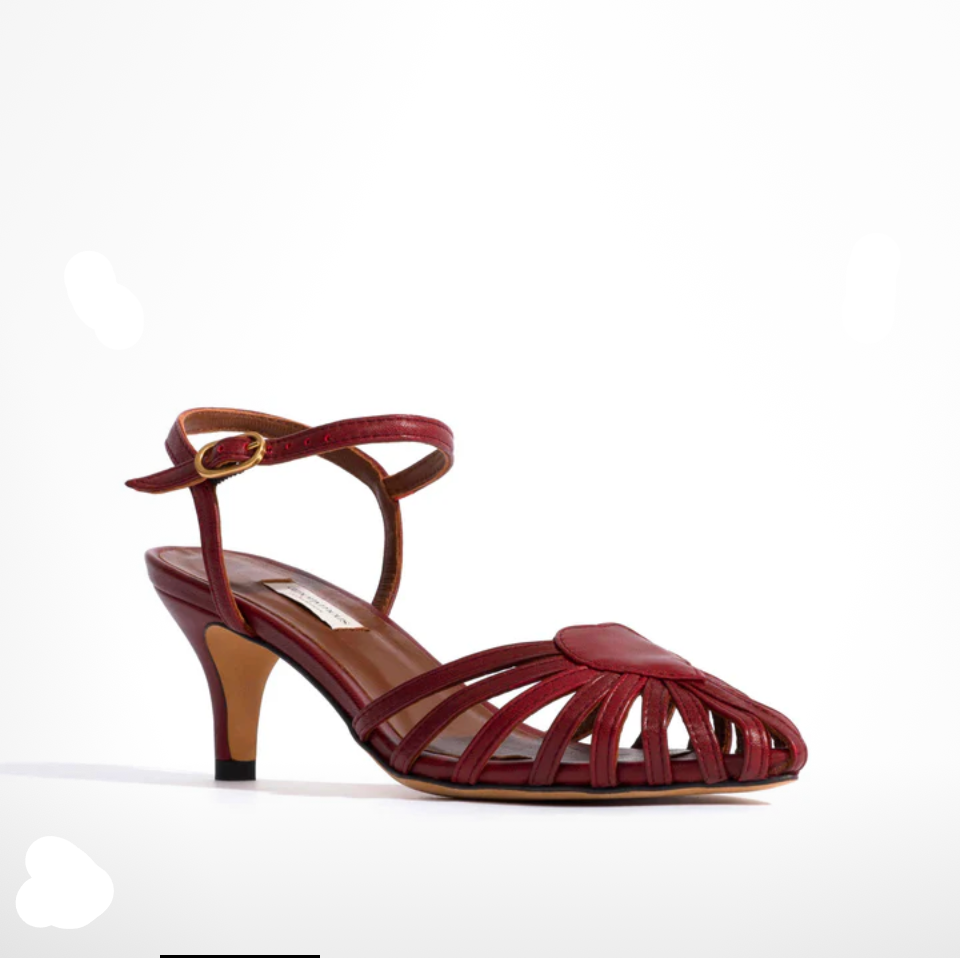 ANONYMOUS COPENHAGEN KEESHA 55 LIZARD BURGANDY LEATHER - Shoe Market NYC
