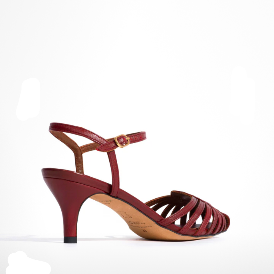 ANONYMOUS COPENHAGEN KEESHA 55 LIZARD BURGANDY LEATHER - Shoe Market NYC
