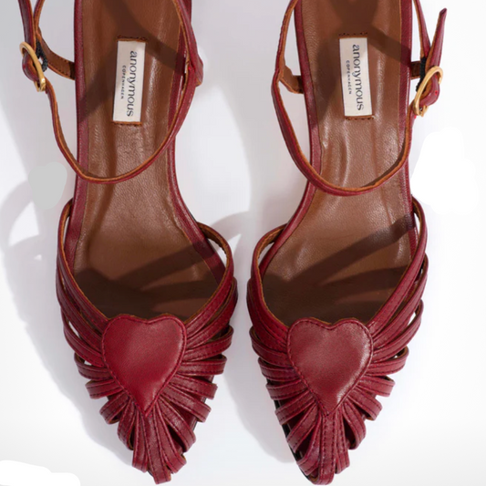 ANONYMOUS COPENHAGEN KEESHA 55 LIZARD BURGANDY LEATHER