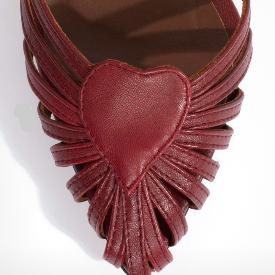 ANONYMOUS COPENHAGEN KEESHA 55 LIZARD BURGANDY LEATHER - Shoe Market NYC