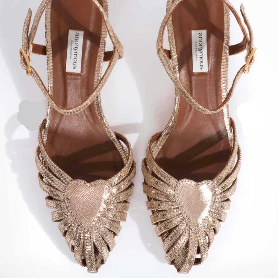 ANONYMOUS COPENHAGE KEESHA 55 LIZARD METALIC GOAT - Shoe Market NYC