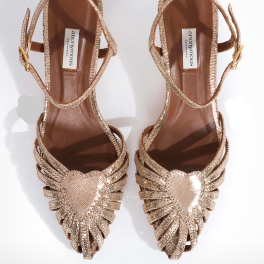 ANONYMOUS COPENHAGE KEESHA 55 LIZARD METALIC GOAT - Shoe Market NYC