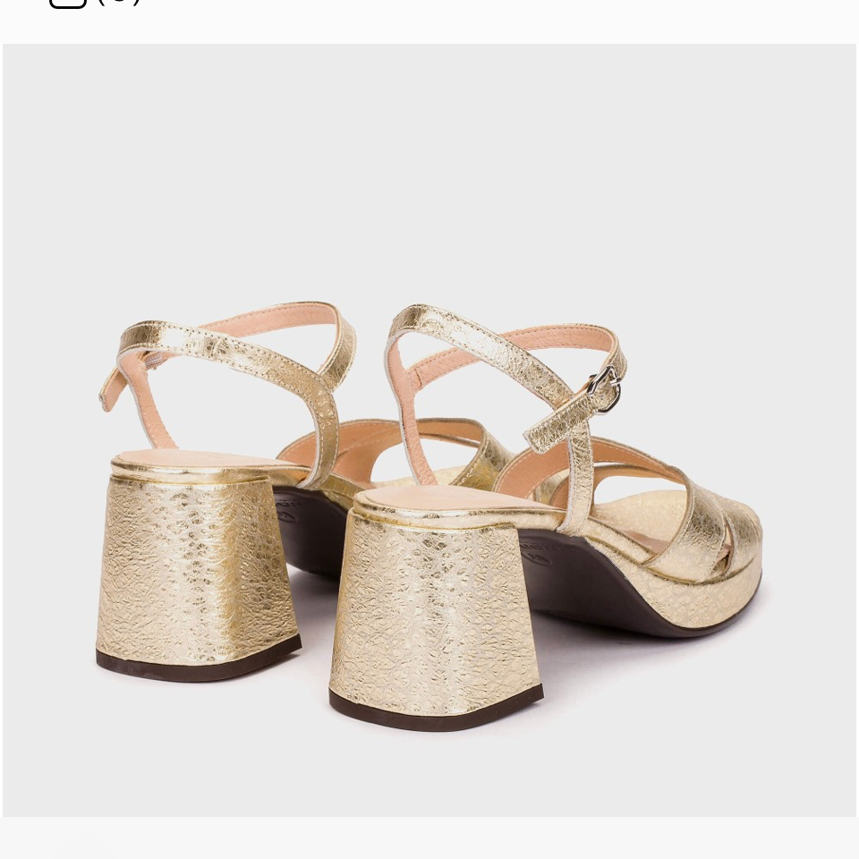 WONDERS BLOCK HEEL DRESS SANDAL GOLD
