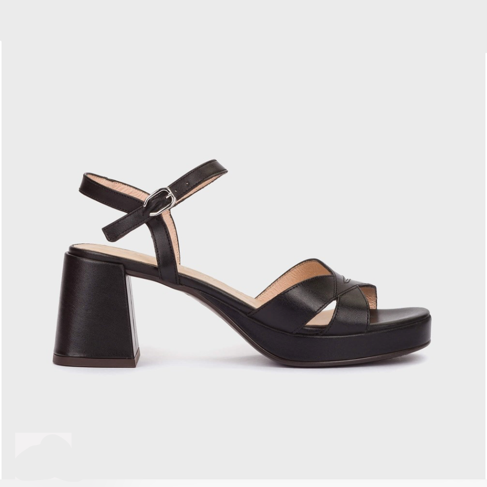 WONDERS BLOCK HEEL DRESS SANDAL BLACK