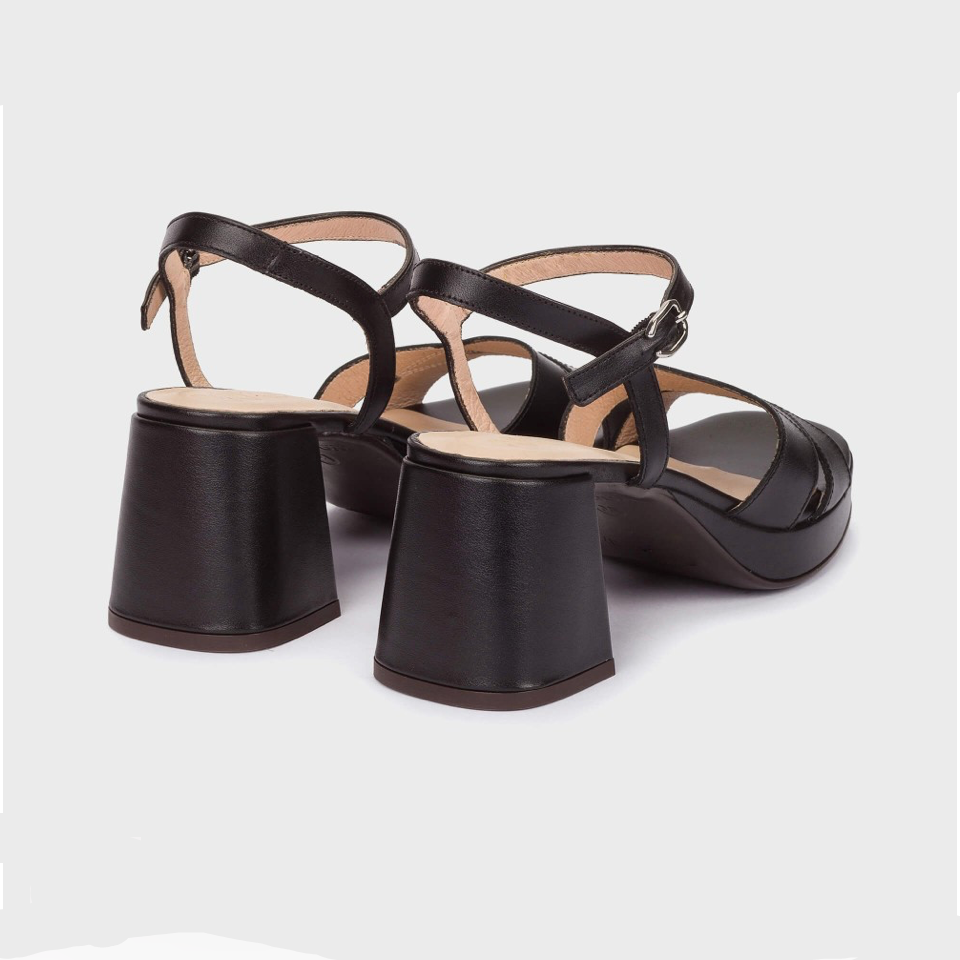 WONDERS BLOCK HEEL DRESS SANDAL BLACK