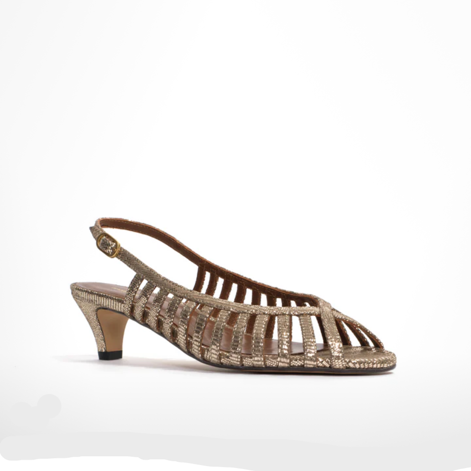CARMINHO 40 STILLETTO CRACKLED VINTAGE CHAMPAGNE
