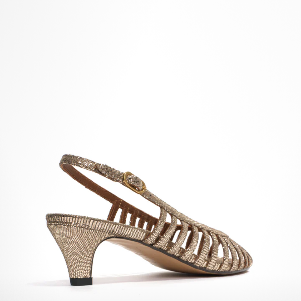 CARMINHO 40 STILLETTO CRACKLED VINTAGE CHAMPAGNE