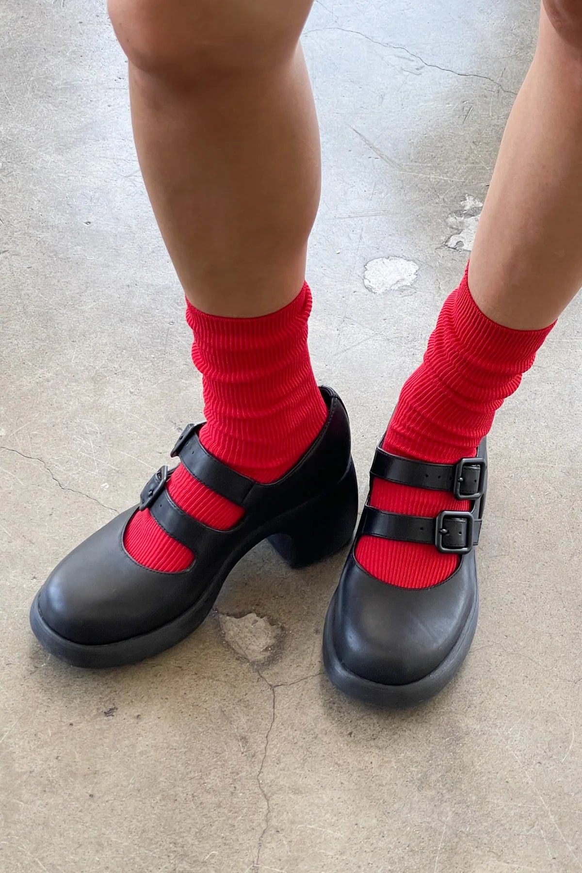 LEBON SHOPPE CRISP STEP SOCK RED