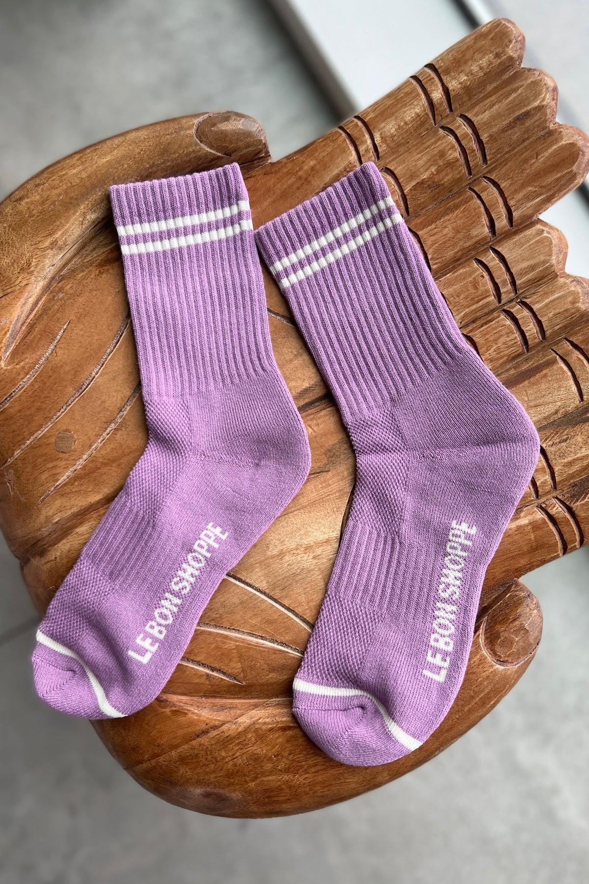 LEBON SHOPPE BOYFRIEND SOCKS GRAPE - Shoe Market NYC