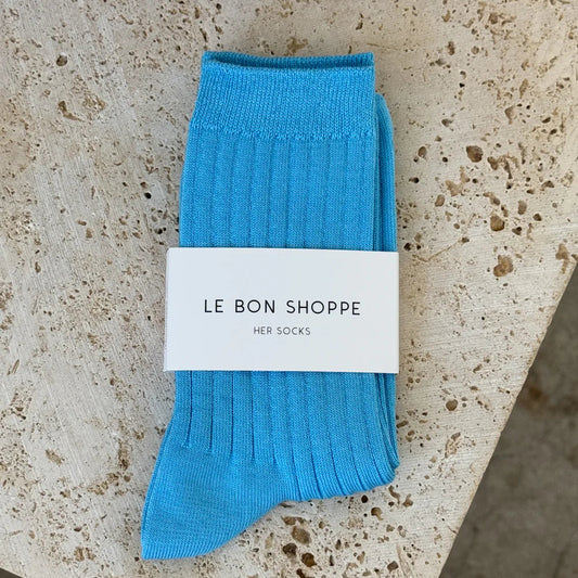 LE BON SHOPPE HER SOCKS BLUE WATER