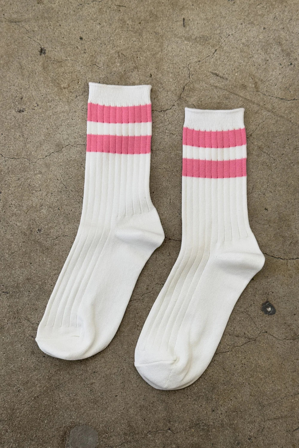 LE BON SHOPPE VARSITY SOCK PINK STRIPE