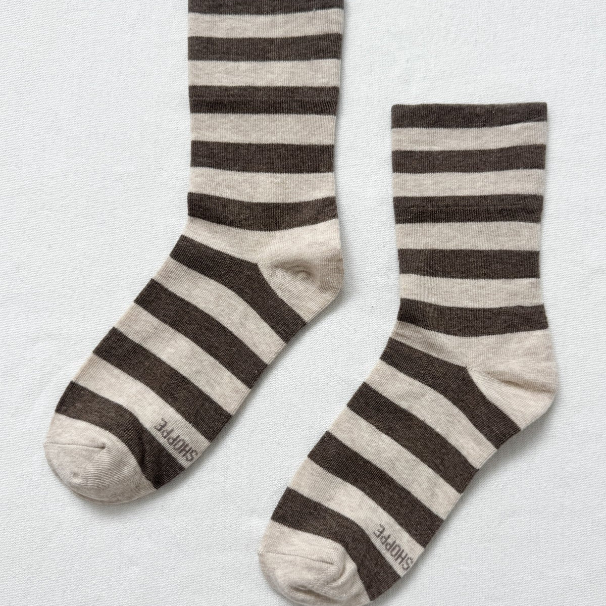 WALLY SOCKS WIDE BROWN STRIPE