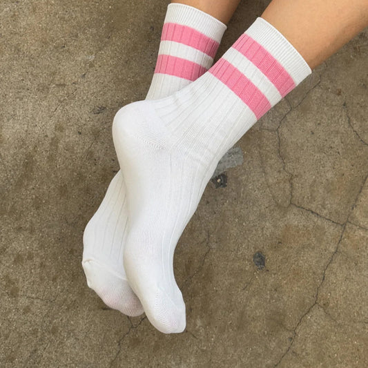 LE BON SHOPPE VARSITY SOCK PINK STRIPE