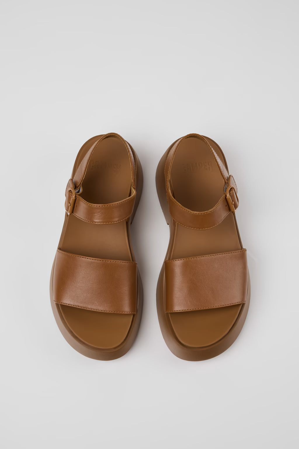 CAMPER TASHA FLATFORM SANDALS IN BROWN - Shoe Market NYC