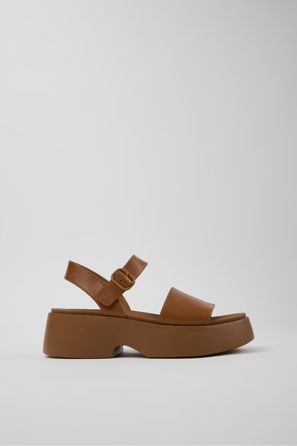 CAMPER TASHA FLATFORM SANDALS IN BROWN